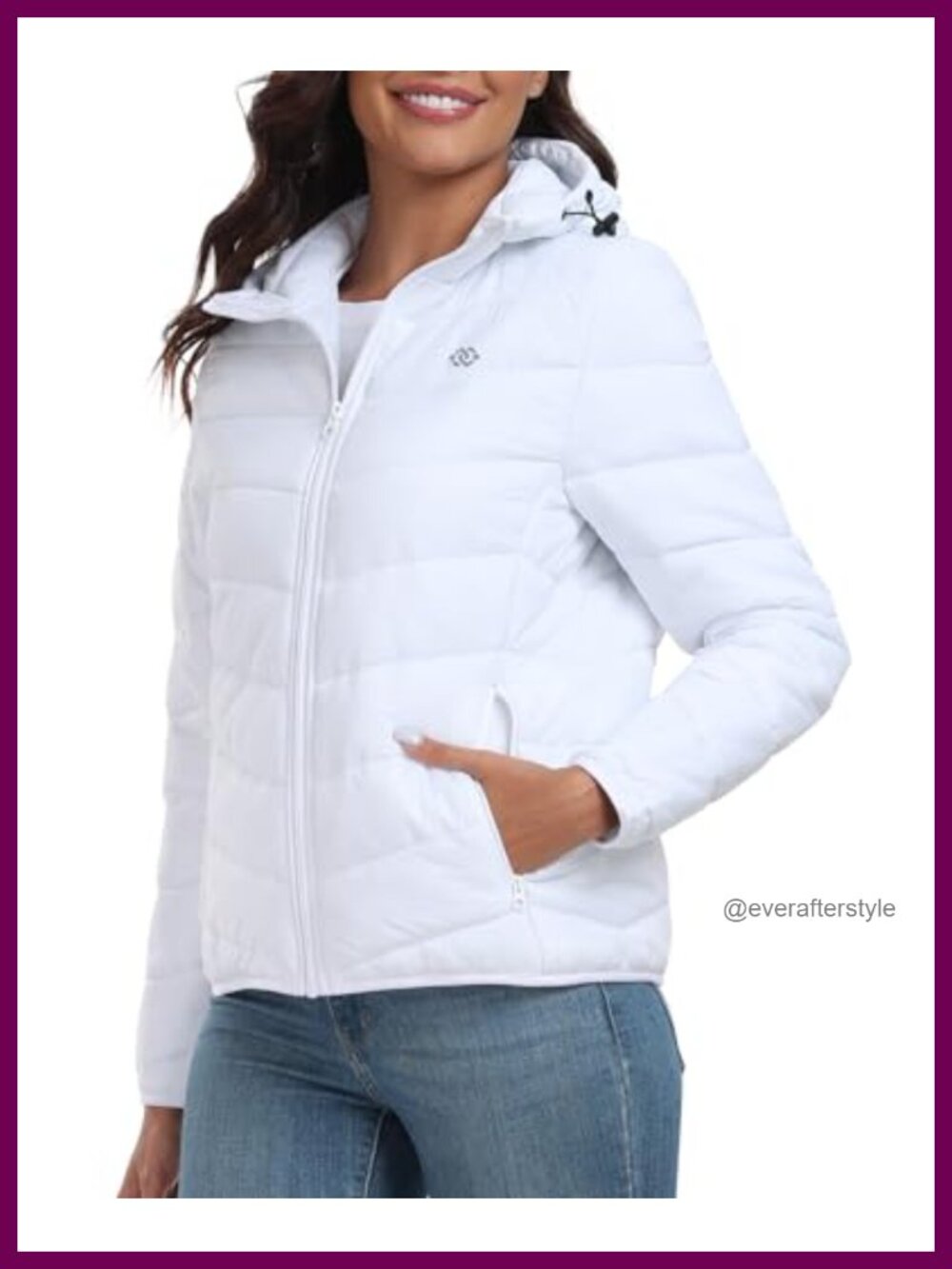 Women's Quilted Puffer Jacket Hooded Waterproof Insulated Warm Coat
